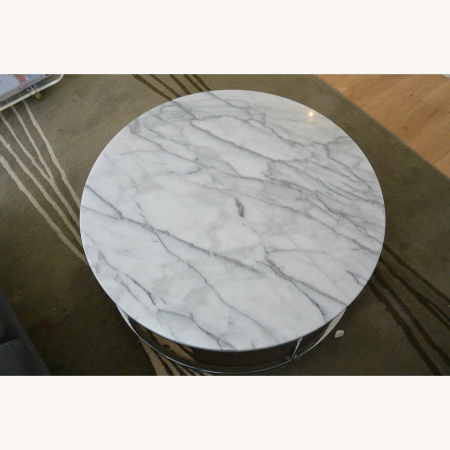 Chrome and Marble Coffee Table - image-2