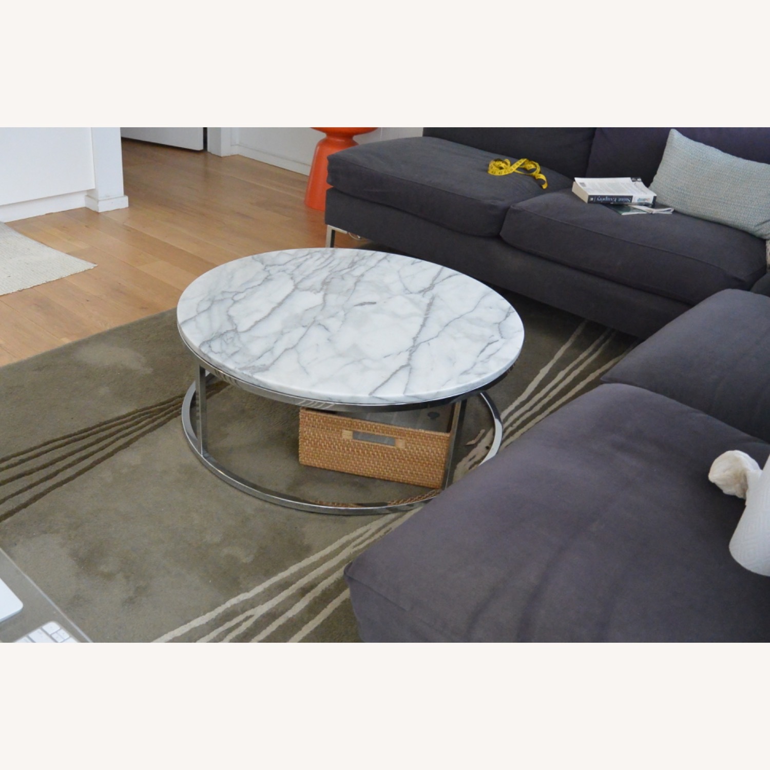 Chrome and Marble Coffee Table - image-4
