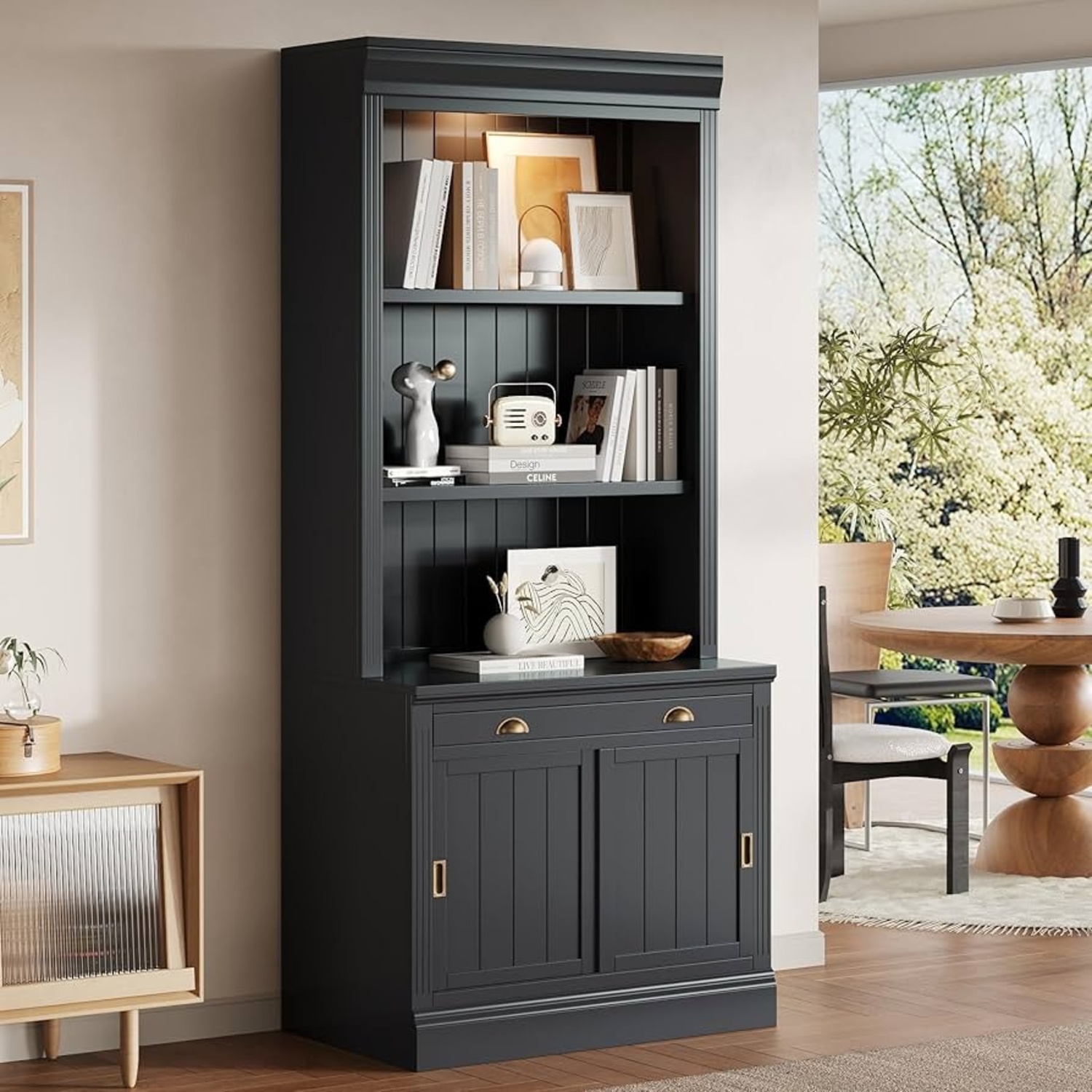 Amazon Black Wood Wall Unit - image-4