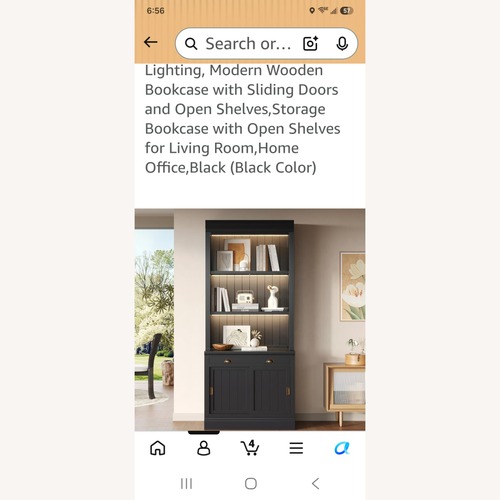 Used Amazon Black Wood Wall Unit for sale on AptDeco