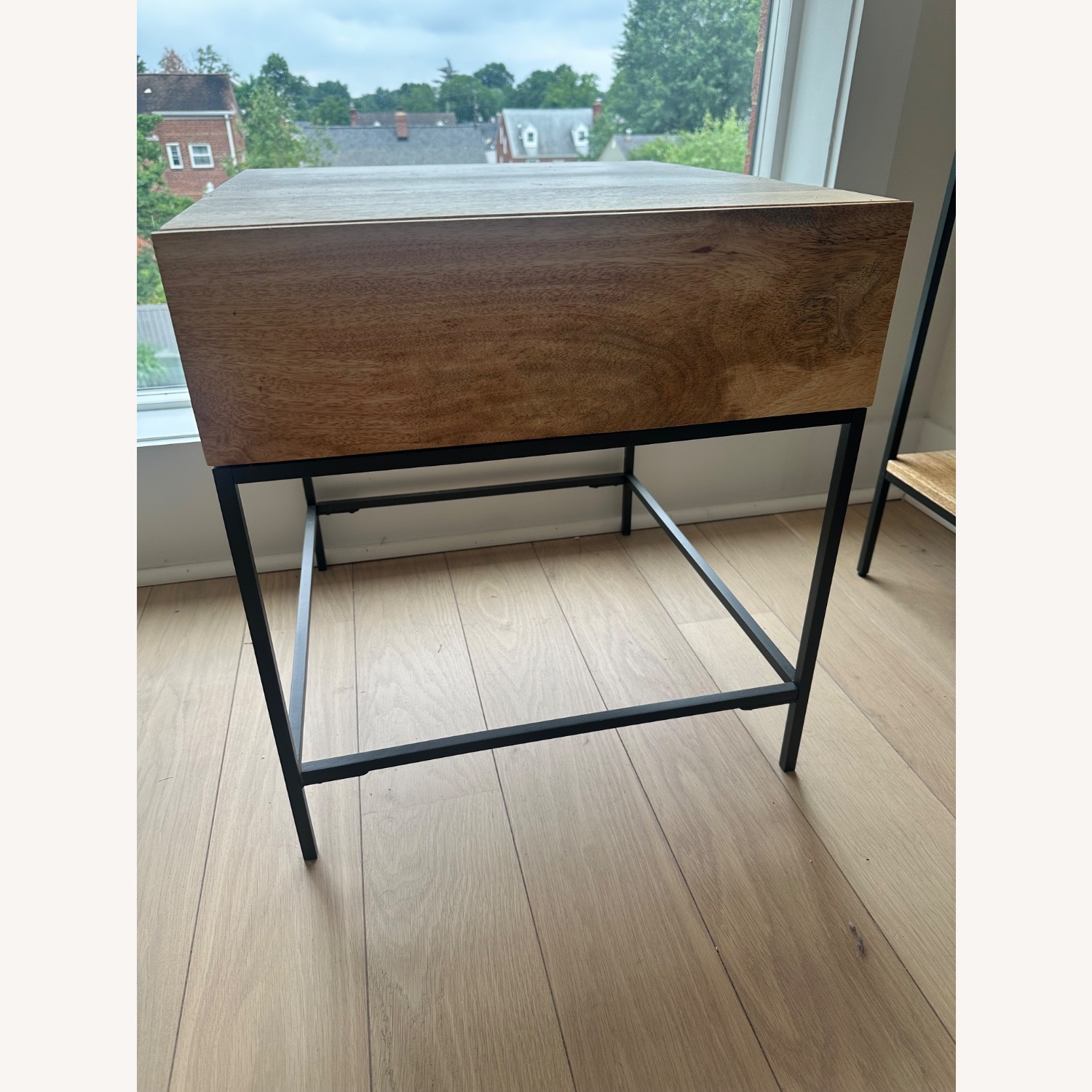 West Elm Industrial Light Brown Wood Side Table - image-1
