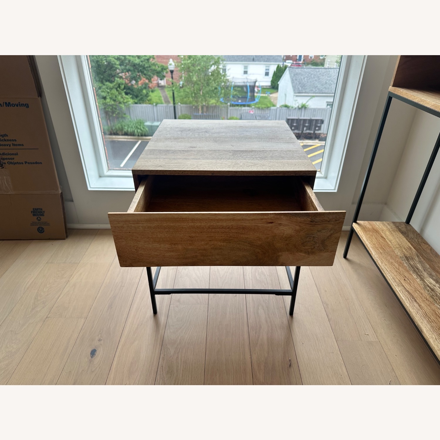 West Elm Industrial Light Brown Wood Side Table - image-3