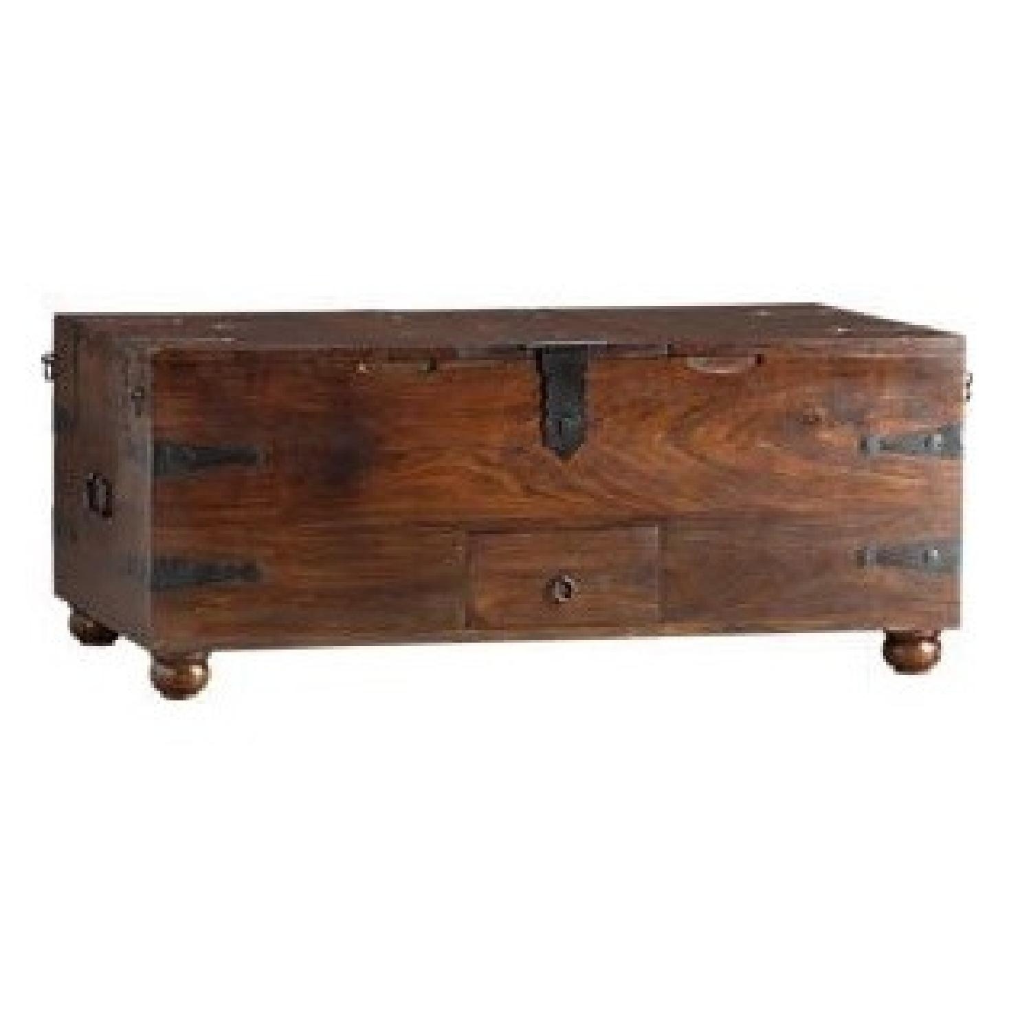 Crate & Barrel Taka Dark Brown Wood Chest - image-5