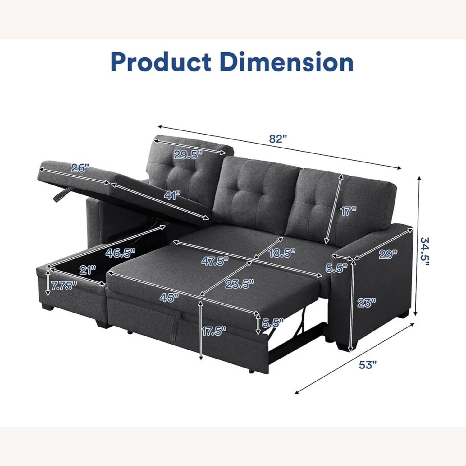 Amazon Sleeper Couch with Storage - image-3