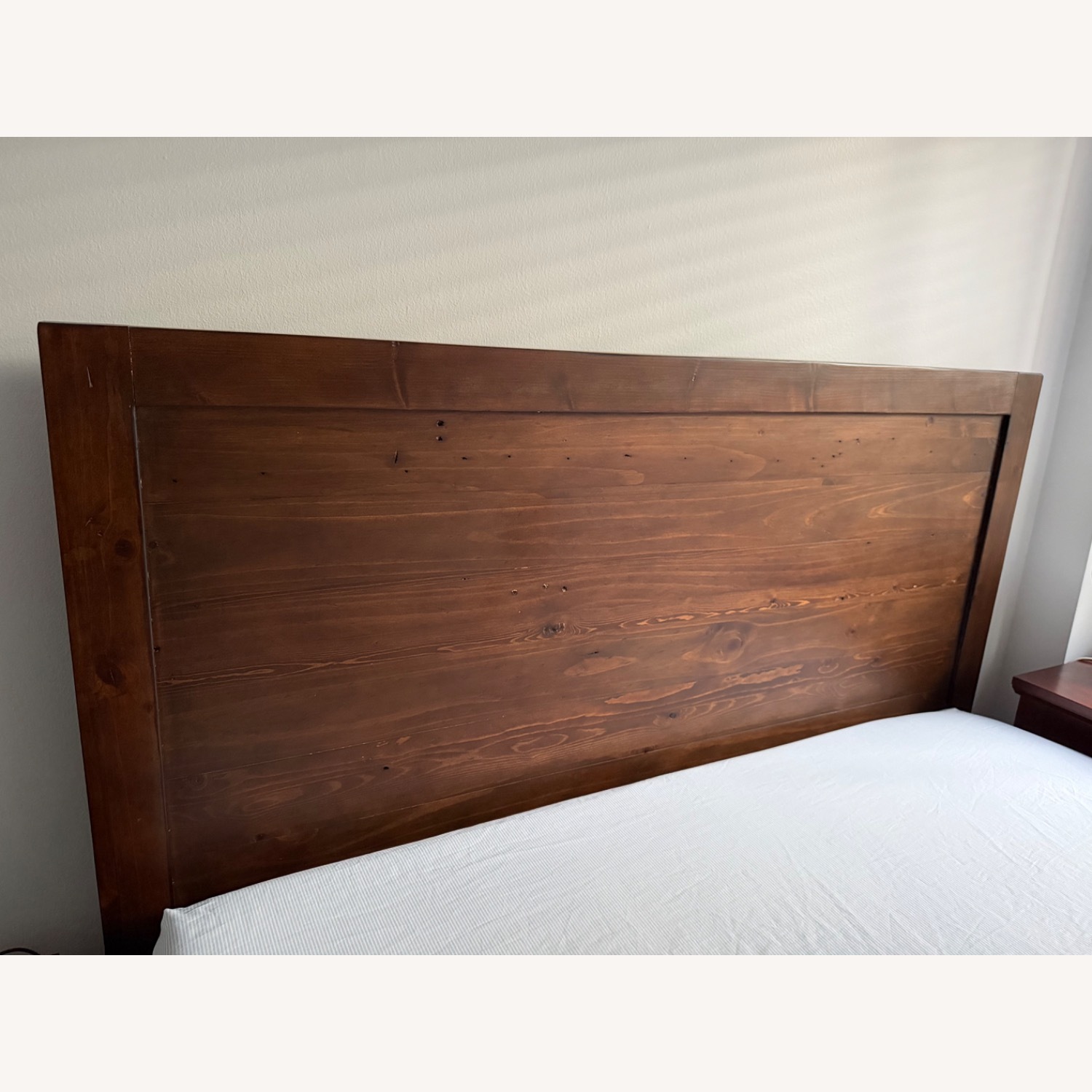 Dark Brown Wood Queen Bed - image-3