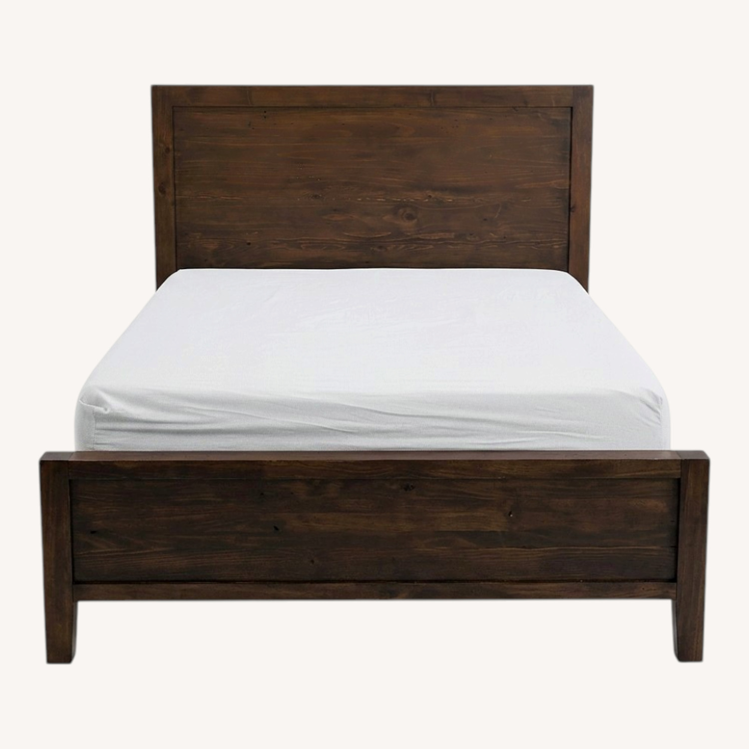 Dark Brown Wood Queen Bed - image-5