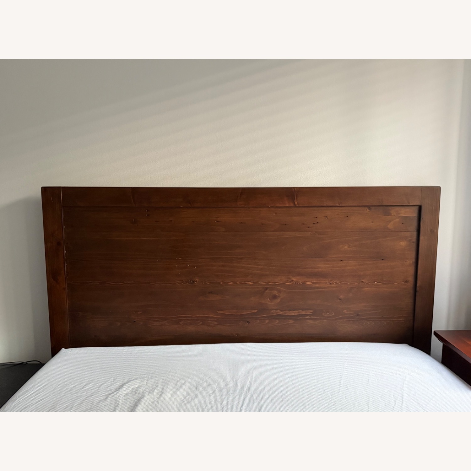 Dark Brown Wood Queen Bed - image-4