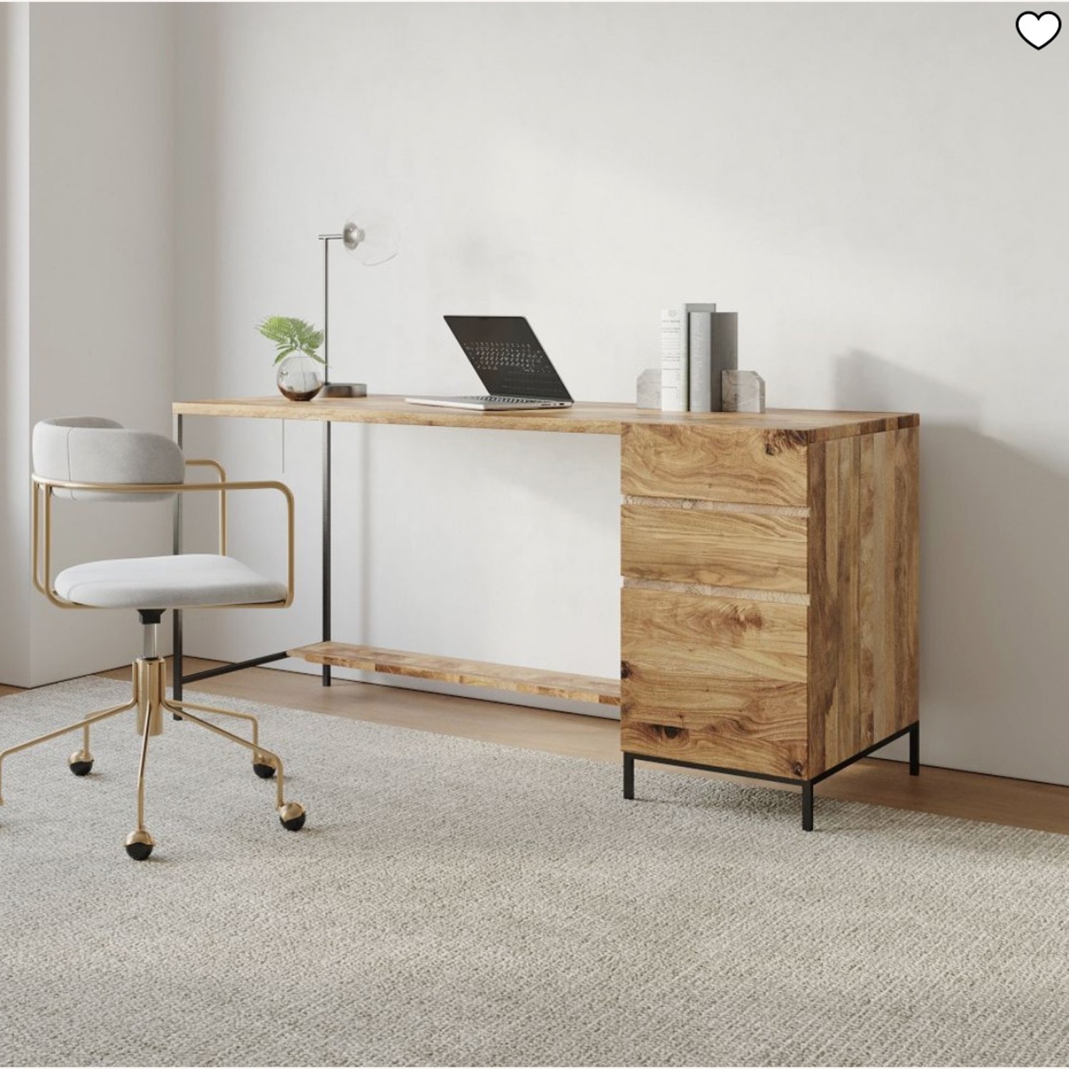 West Elm Natural Wood Desk - image-1