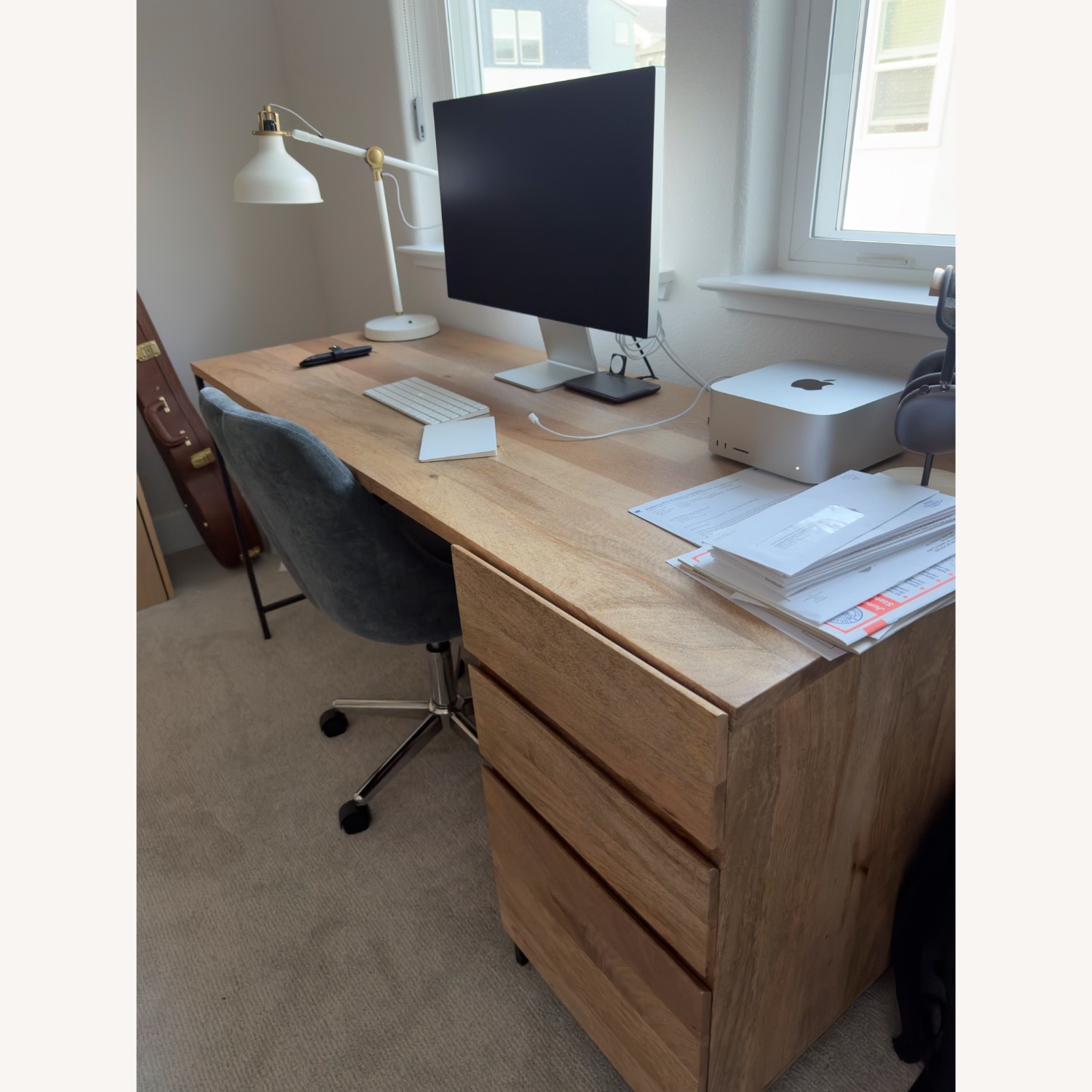 West Elm Natural Wood Desk - image-3