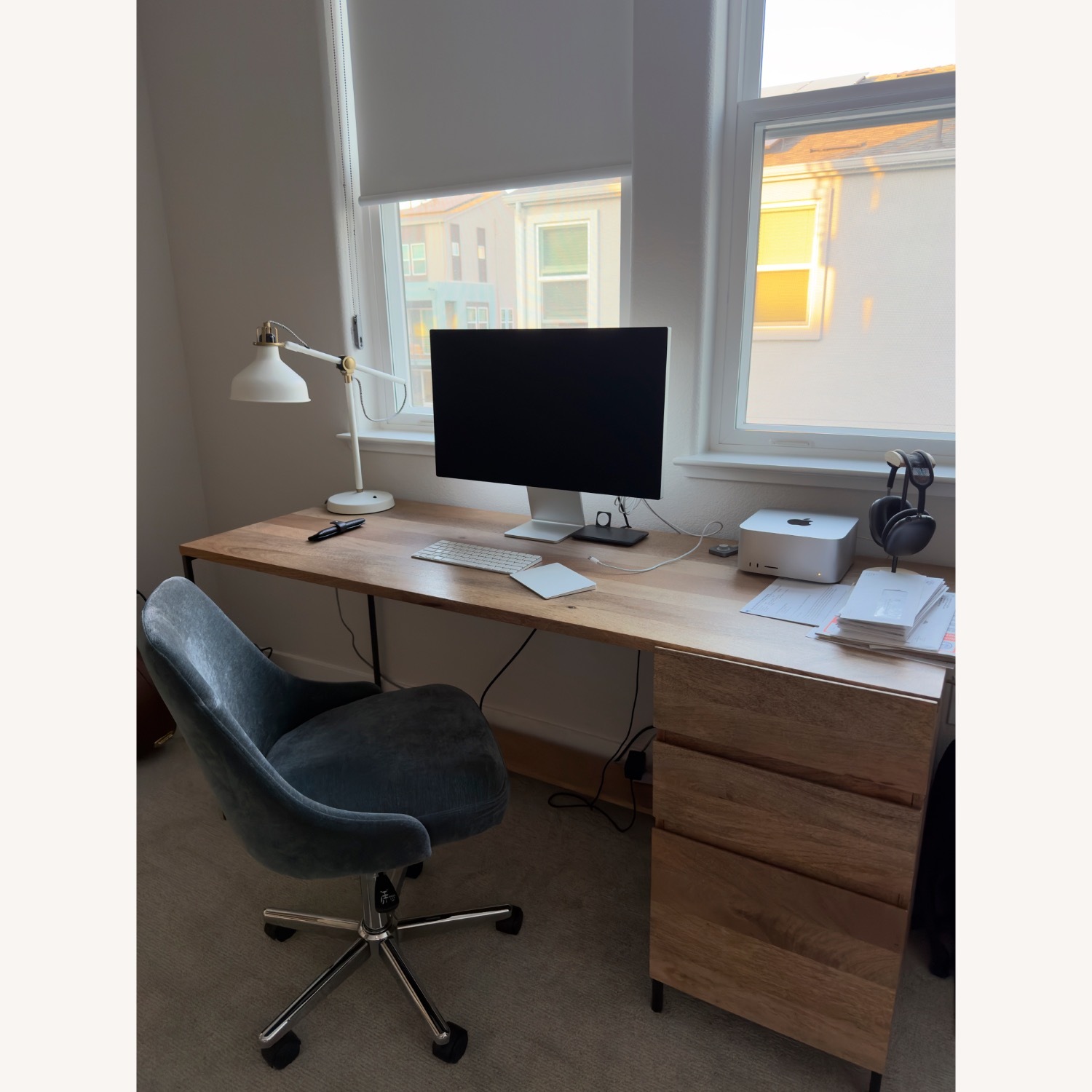 West Elm Natural Wood Desk - image-4