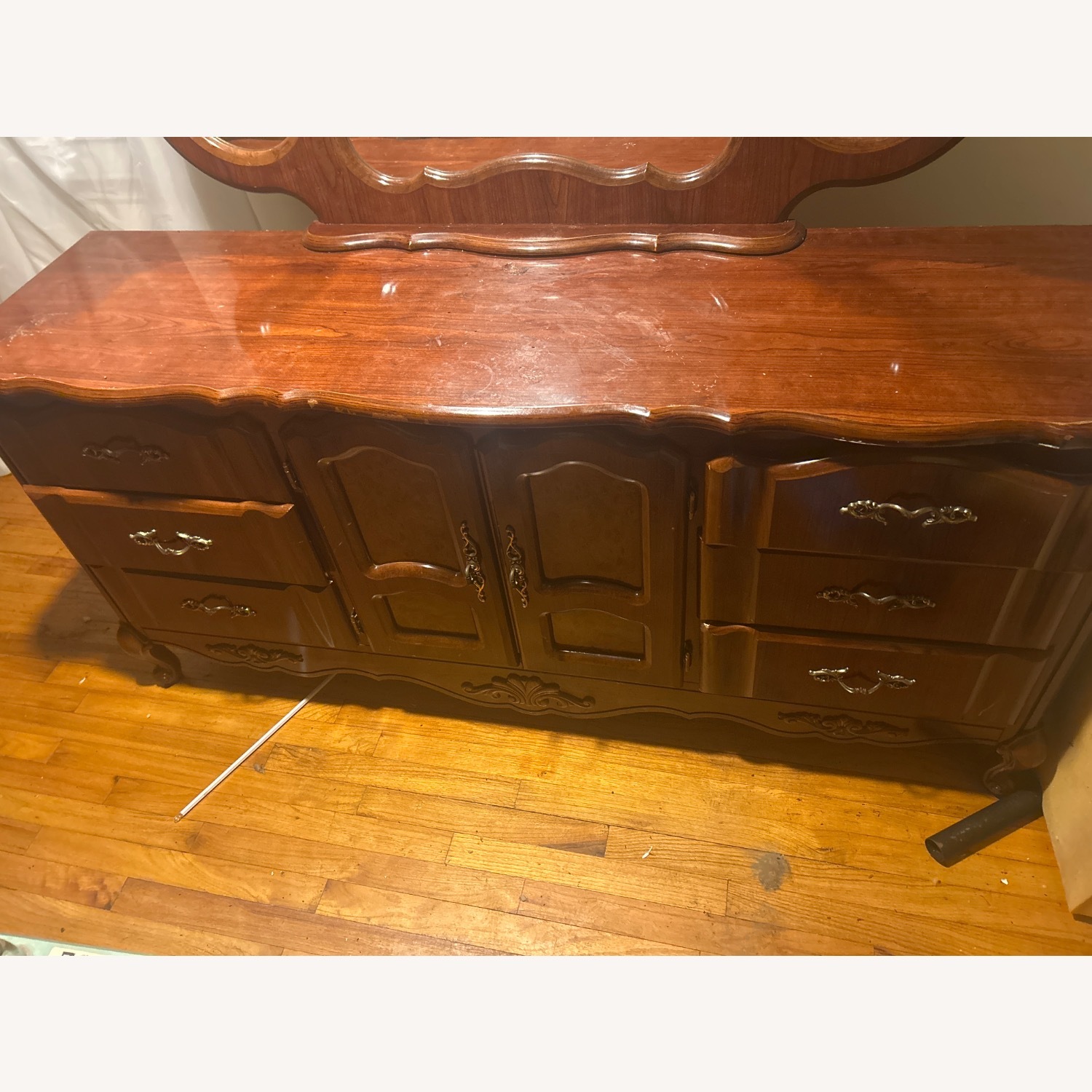 Authentic Aged Asain Design Dresser and Mirror - image-1