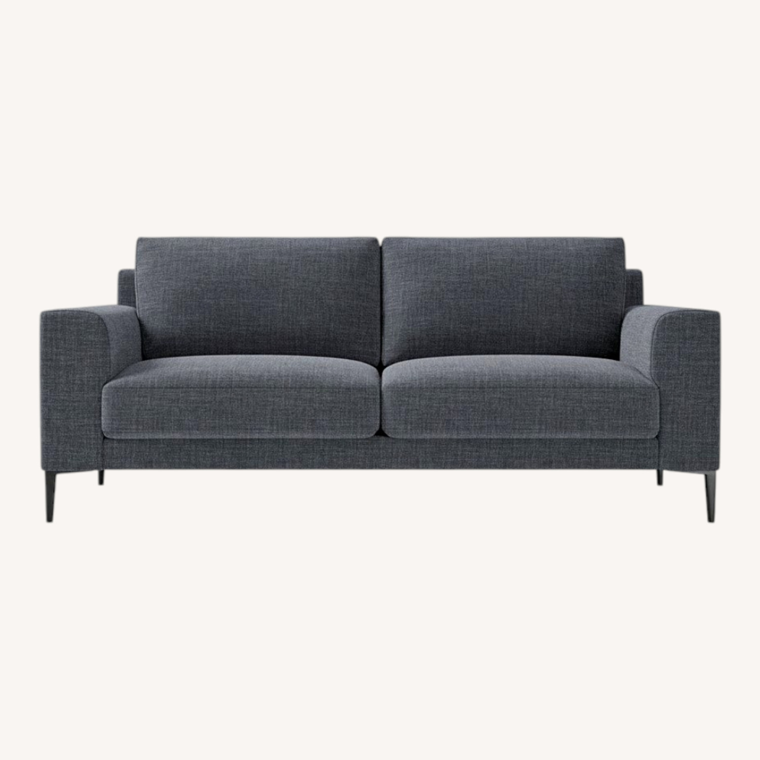 West Elm Dark Gray Velvet 2 Seater Sofa - image-0