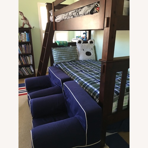 Used Pottery Barn Kids Kendal Espresso Wood Bunk Bed for sale on AptDeco