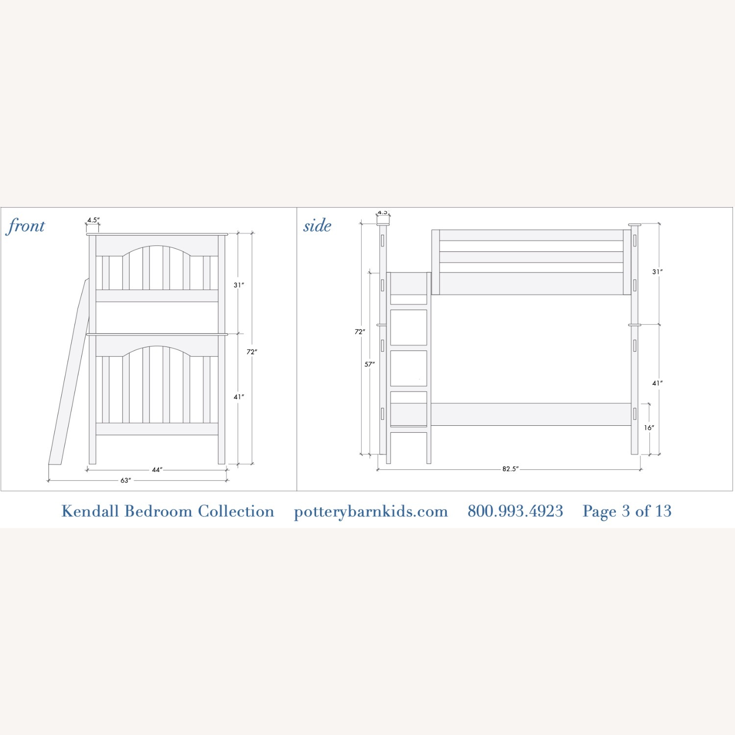 Pottery Barn Kids Kendal Espresso Wood Bunk Bed - image-4