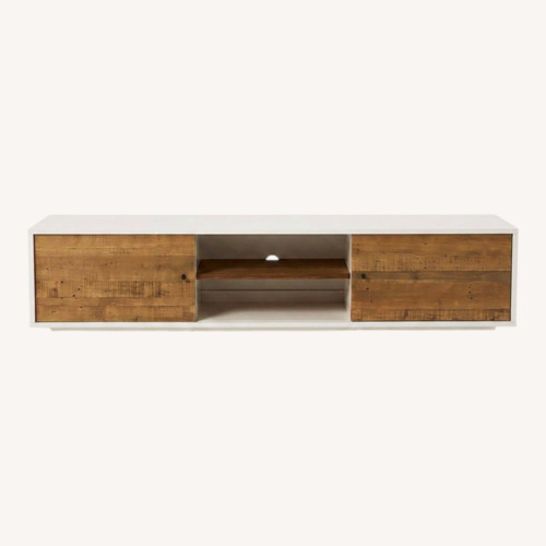 Used West Elm Reclaimed Wood + Lacquer Media Console - 80" for sale on AptDeco
