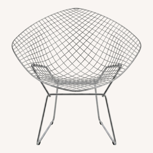 Used Diamond Chair w Custom Sheepskin Cushion for sale on AptDeco