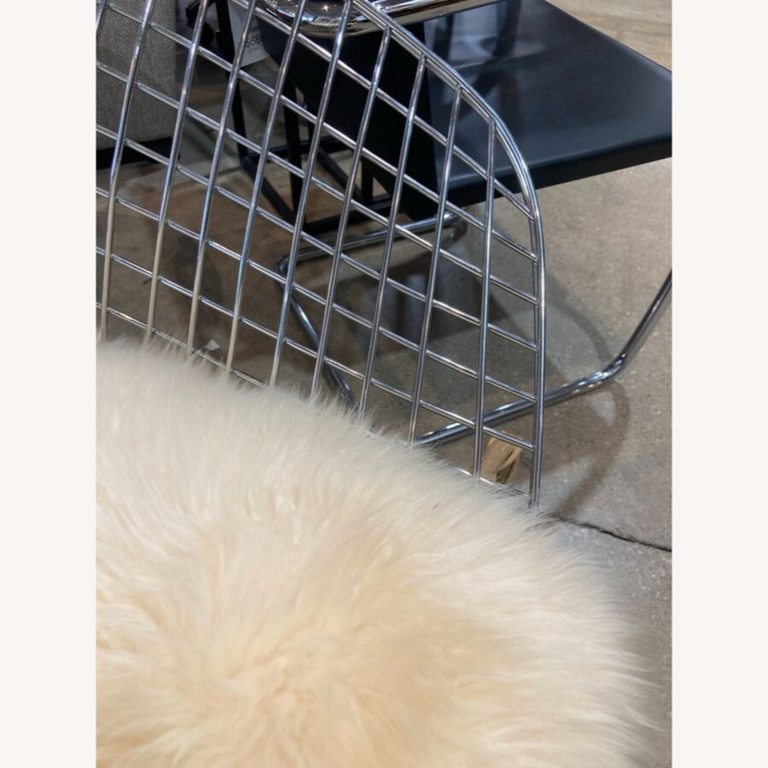 Diamond Chair w Custom Sheepskin Cushion - image-6