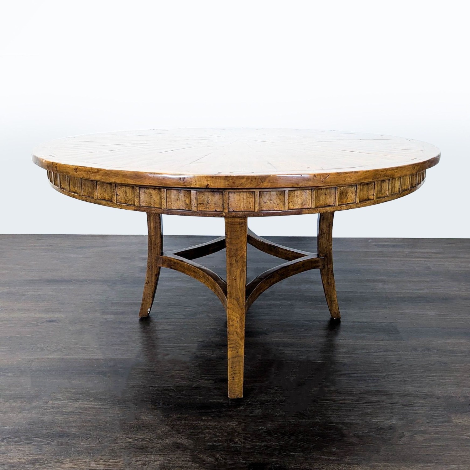 Sunburst Top Wood Dining Table - image-5