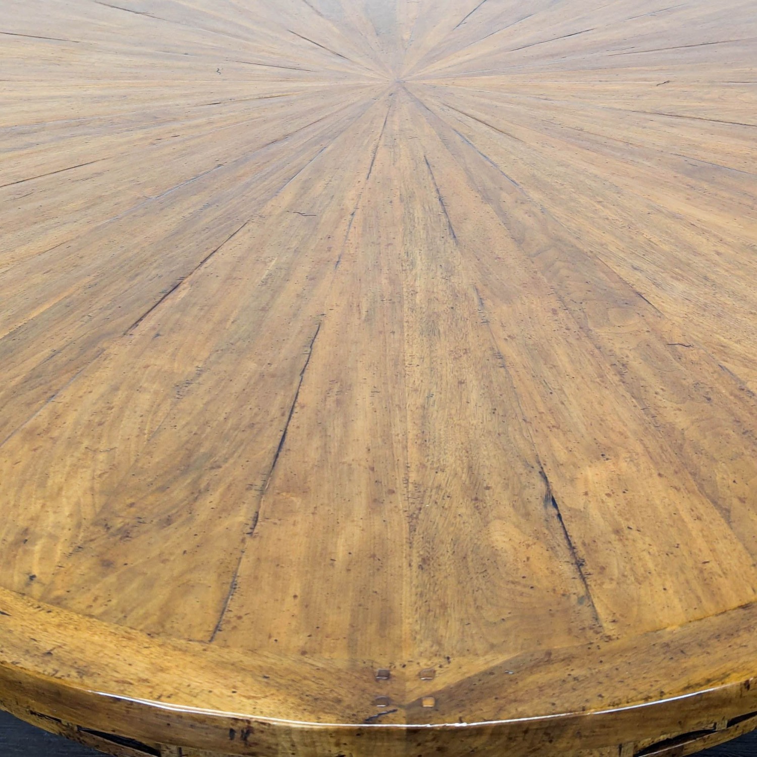 Sunburst Top Wood Dining Table - image-4