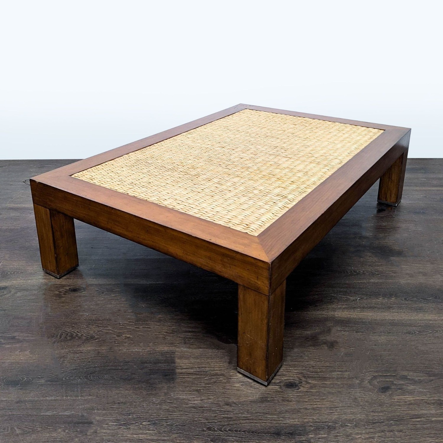 Ralph Lauren Rattan Woven Top Coffee Table - image-3
