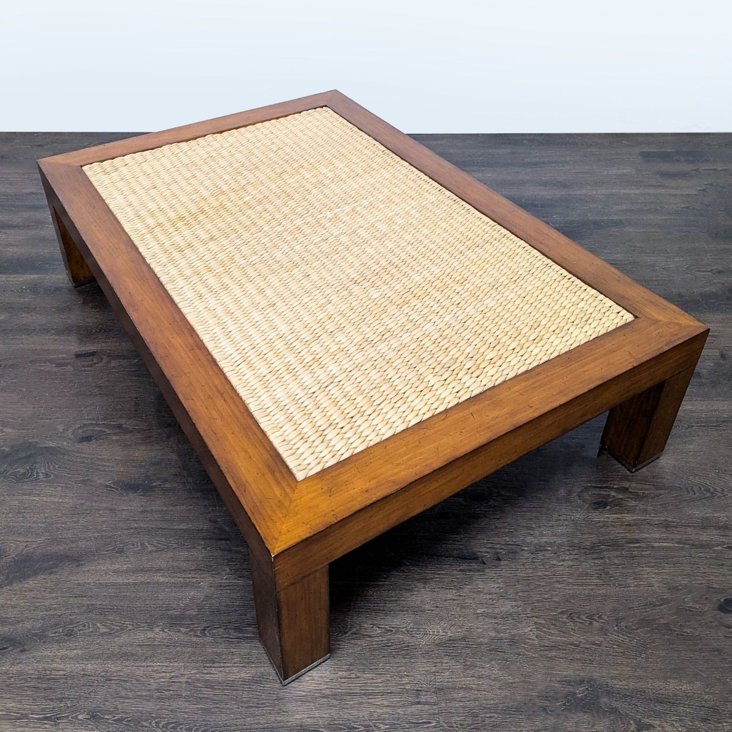 Ralph Lauren Rattan Woven Top Coffee Table - image-2