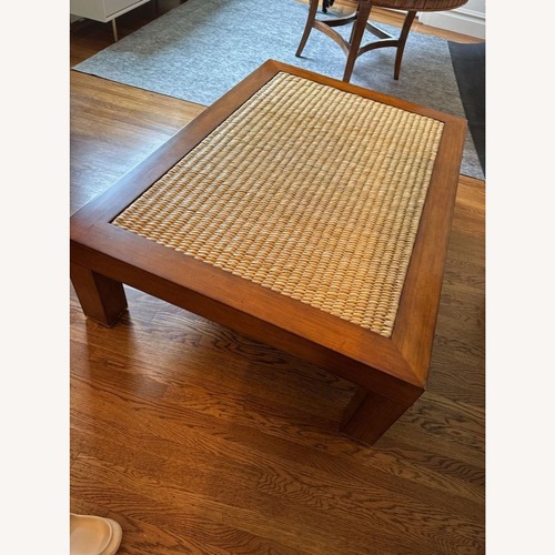 Used Ralph Lauren Rattan Woven Top Coffee Table for sale on AptDeco