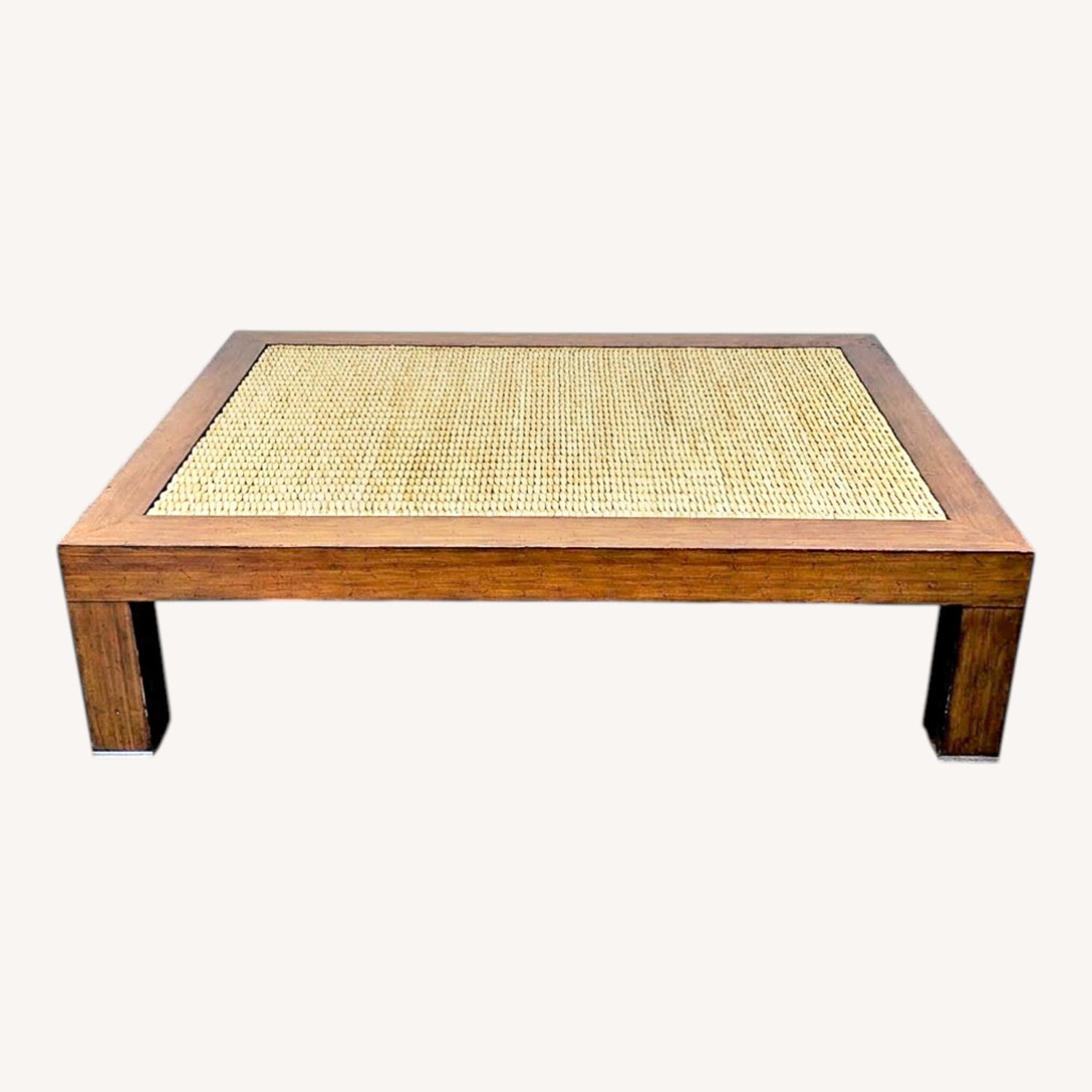 Ralph Lauren Rattan Woven Top Coffee Table - image-0