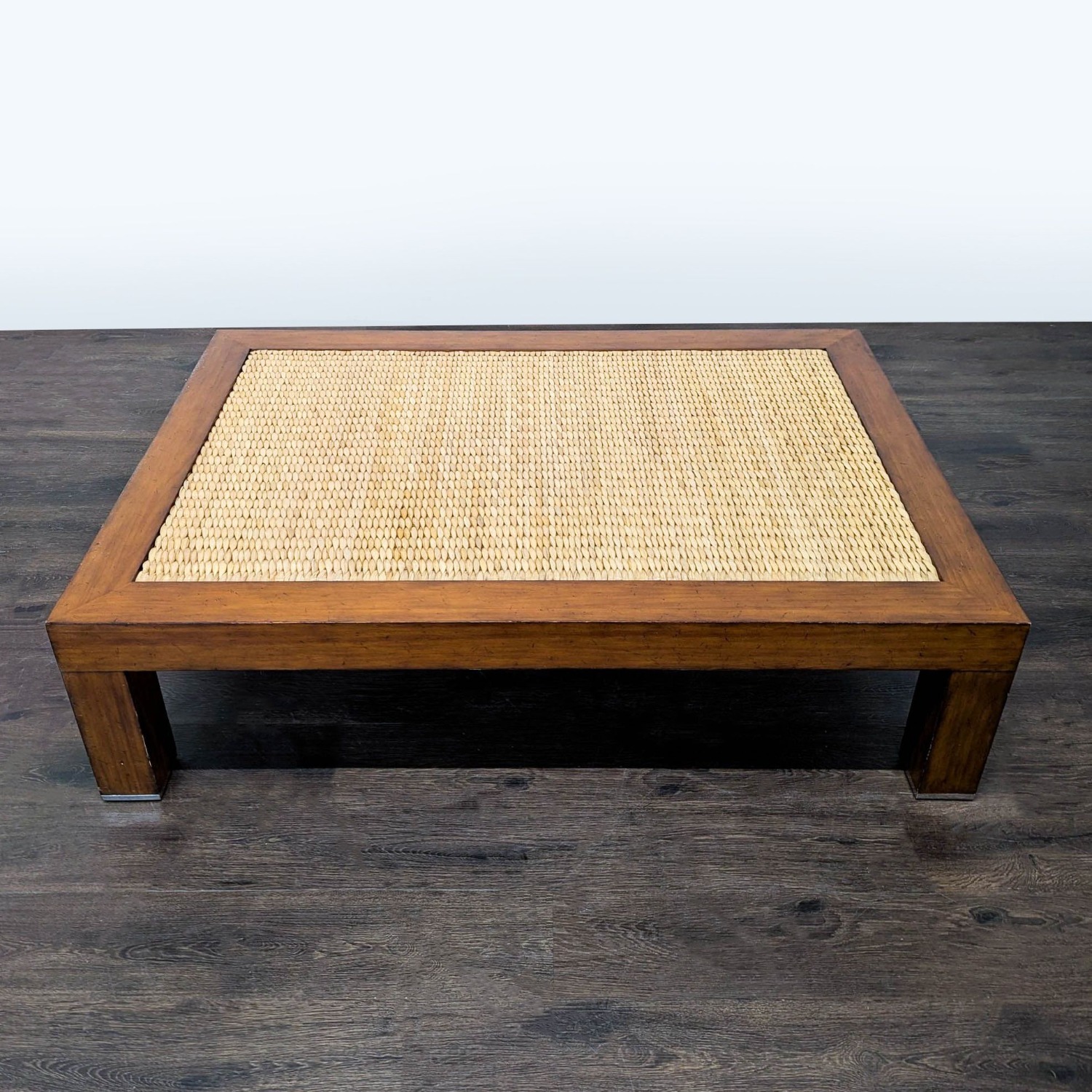 Ralph Lauren Rattan Woven Top Coffee Table - image-4