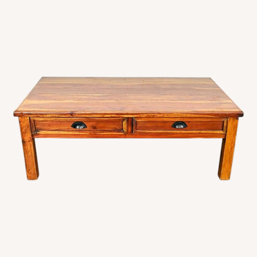 Used Rustic Two Drawer Coffee Table for sale on AptDeco