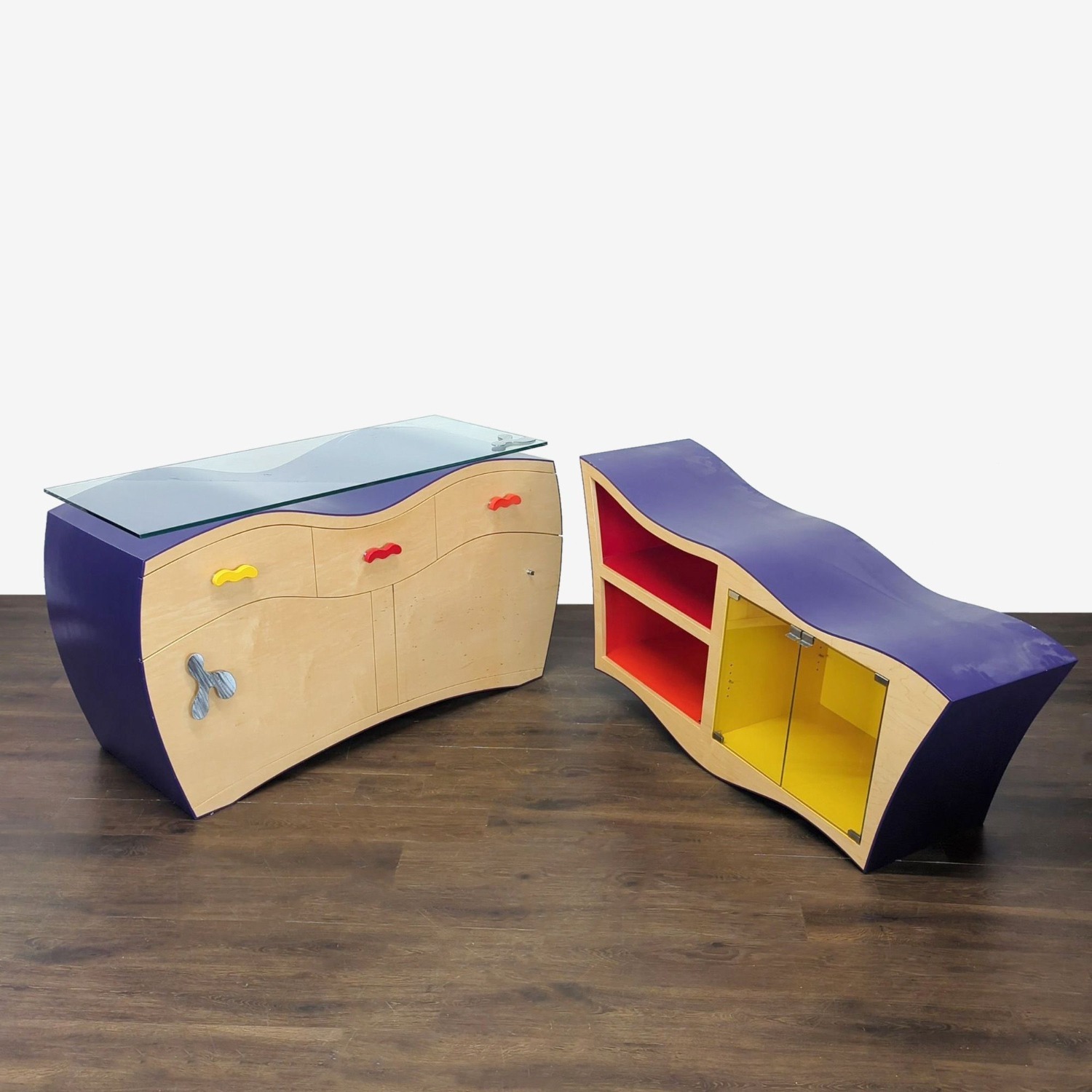 Two-Piece Custom Buffet by Local Artists Sideboard - image-11