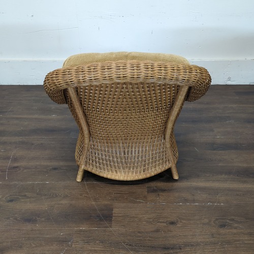 Used Lane Venture Wicker Lounge Chair with Cushion  for sale on AptDeco