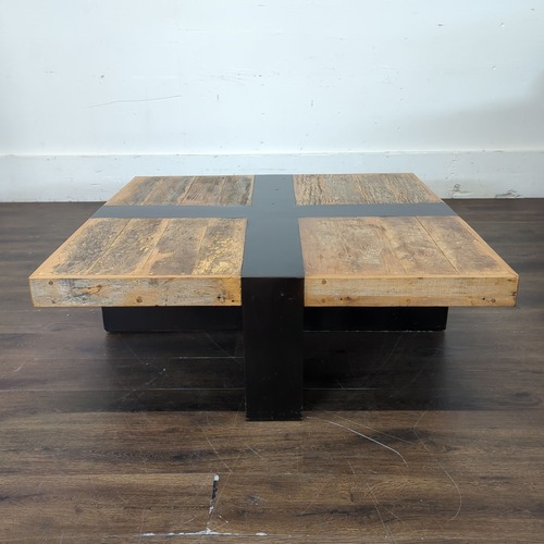 Used Wood Contrast Square Coffee Table	 for sale on AptDeco
