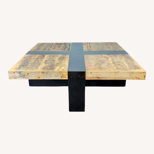 Used Wood Contrast Square Coffee Table	 for sale on AptDeco