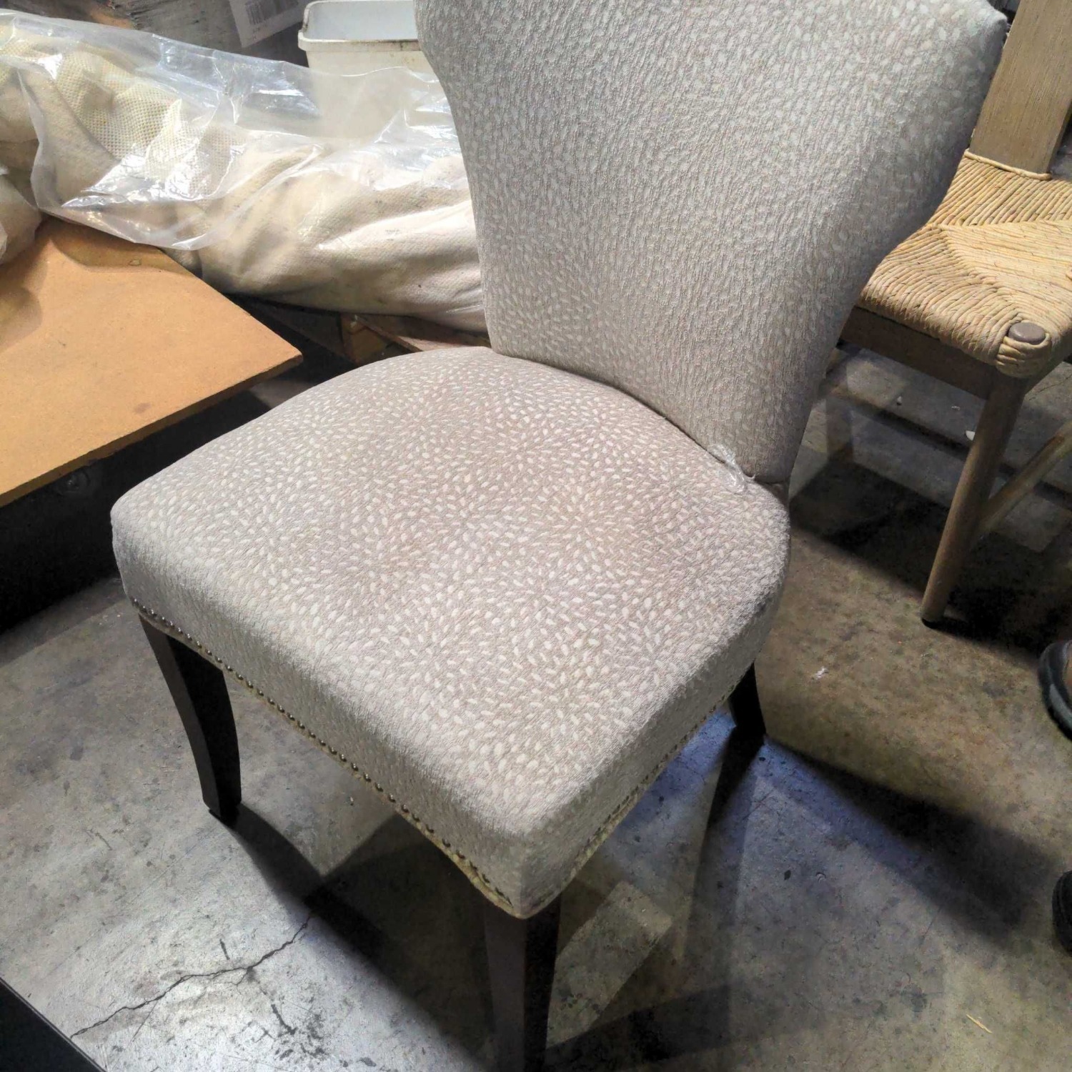 Modern Lounge Chair with Light Patterned Fabric Chair - image-1