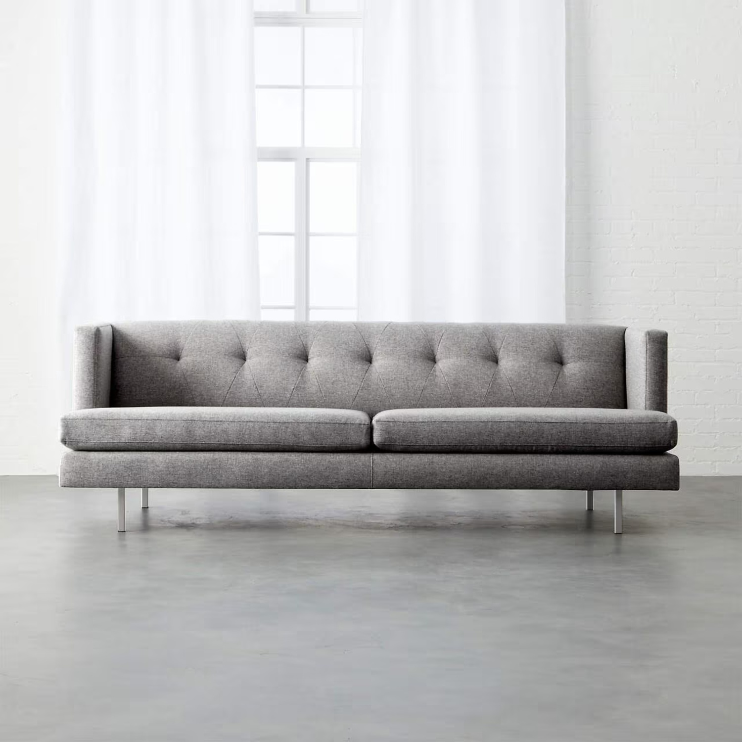 CB2 Avec Light Grey Sofa - image-5