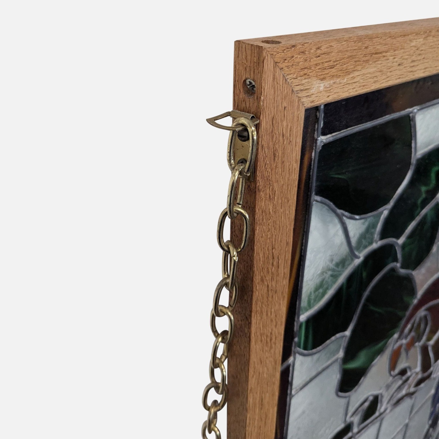 Stained-Glass Parrot in Wood Frame	 - image-2