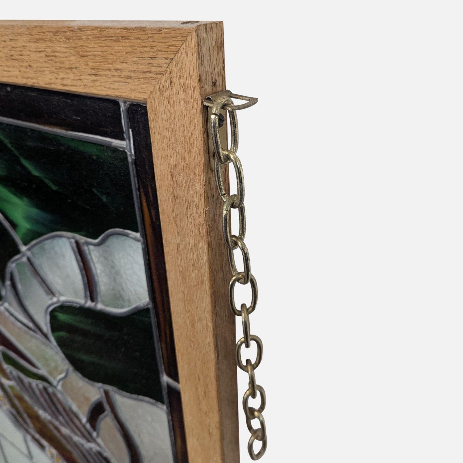 Stained-Glass Parrot in Wood Frame	 - image-3