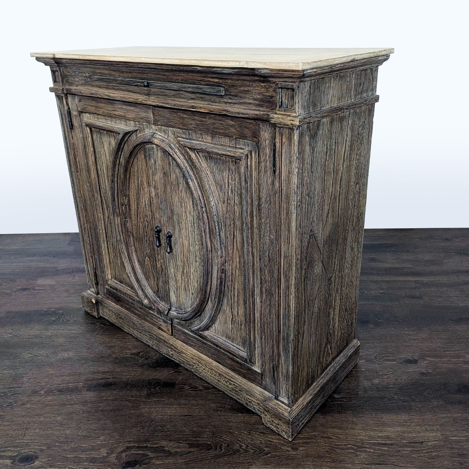Two Door Cabinet with Molded Designs on Doors	 - image-10