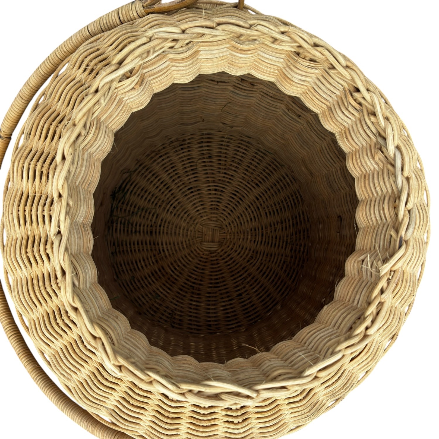 Hand-Woven Natural Wicker Basket with Lid & Handle - image-3