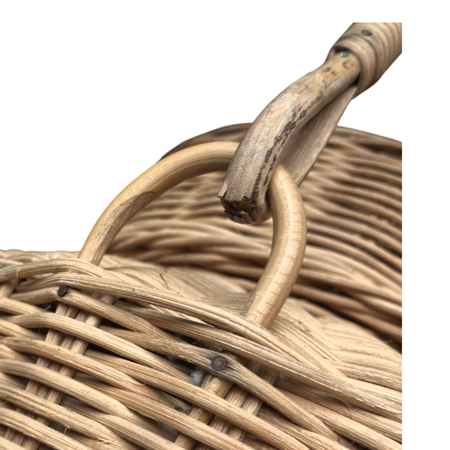Hand-Woven Natural Wicker Basket with Lid & Handle - image-7