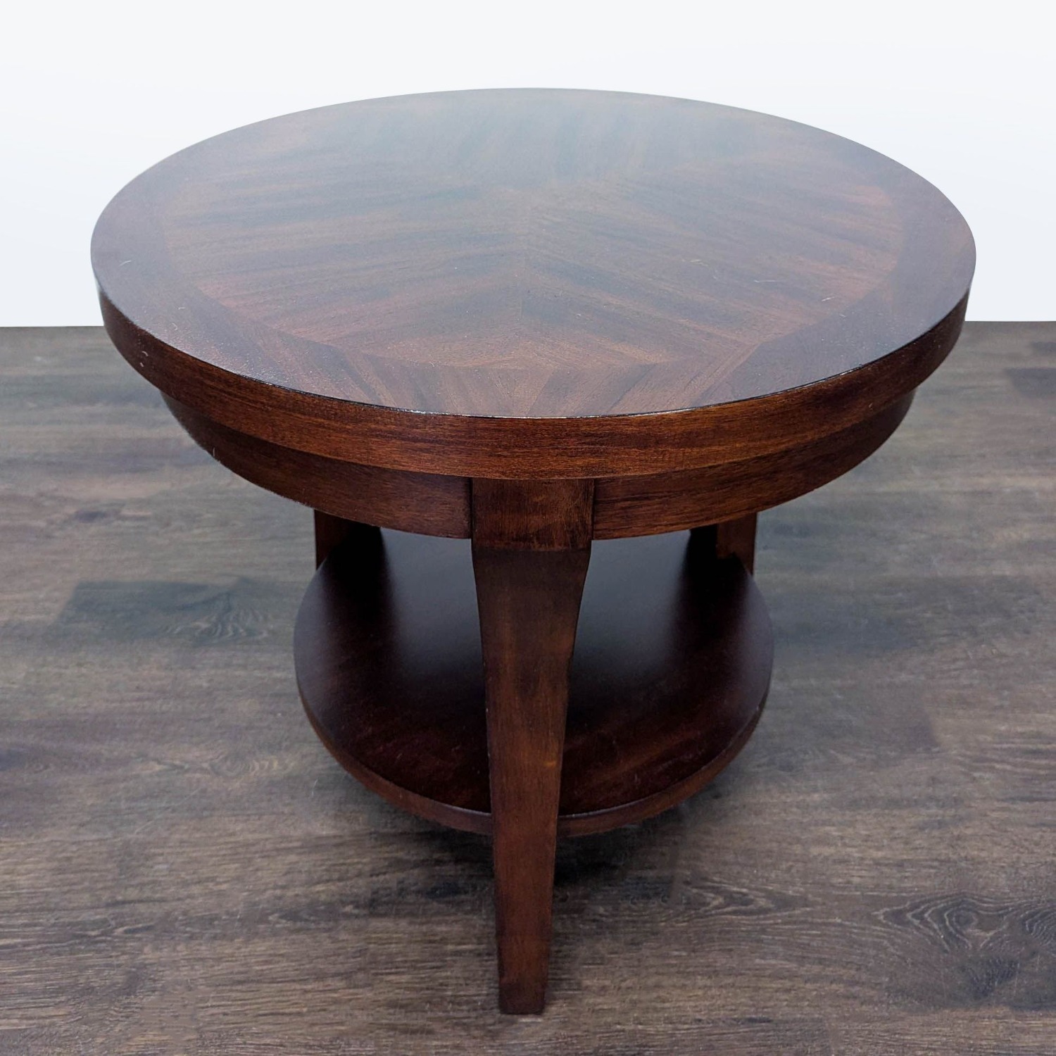 Three Leg Wood End Table with Shelf	 - image-4