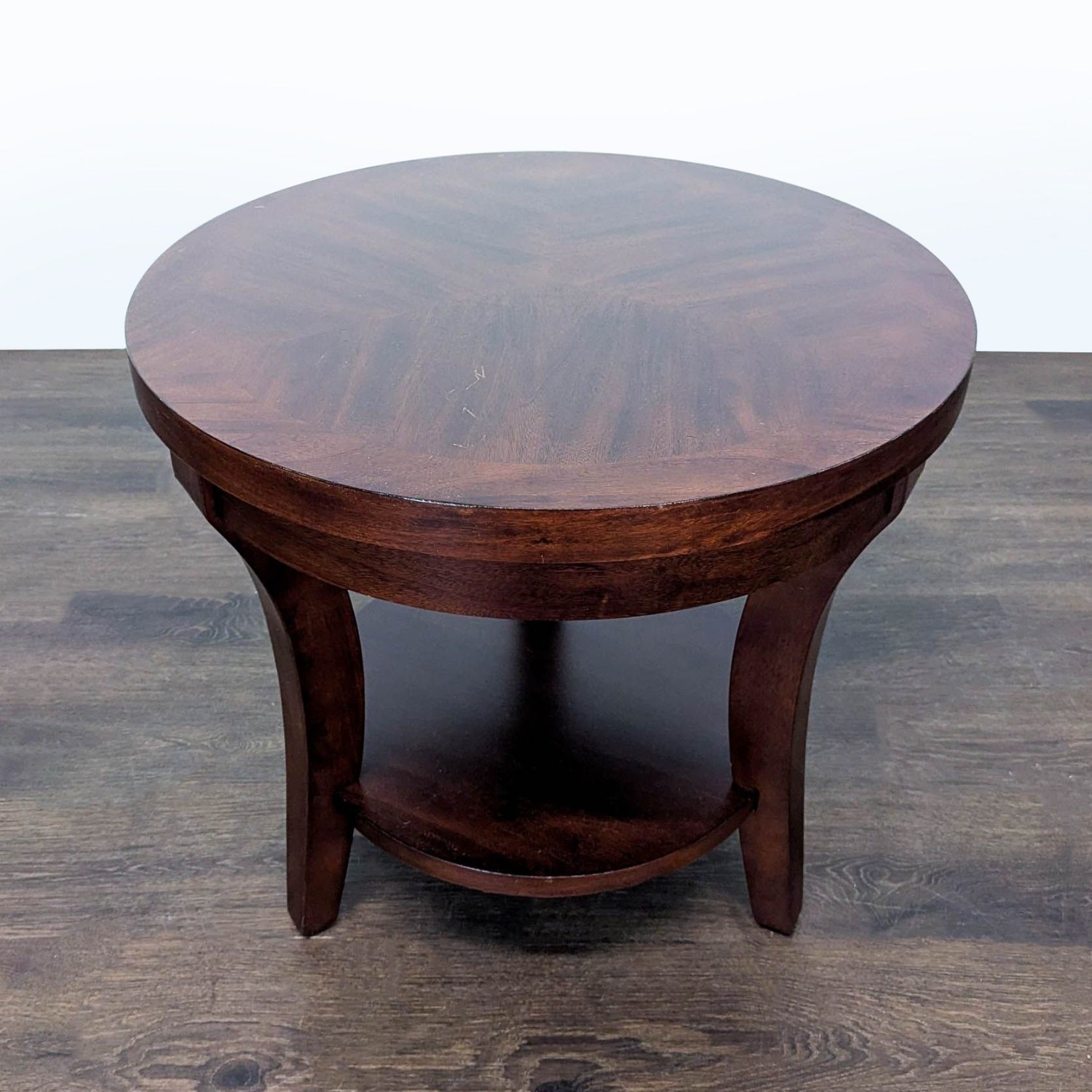 Three Leg Wood End Table with Shelf	 - image-6