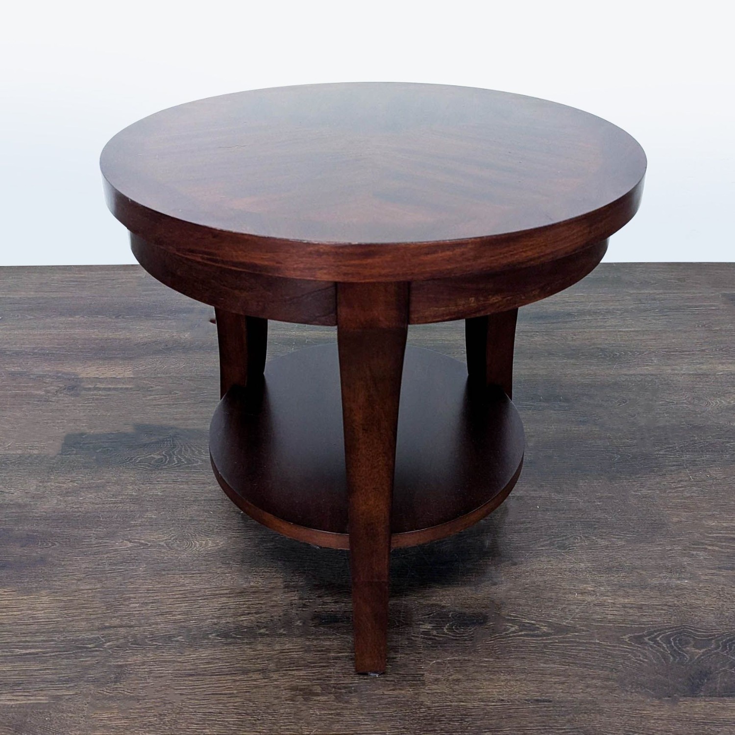 Three Leg Wood End Table with Shelf	 - image-5