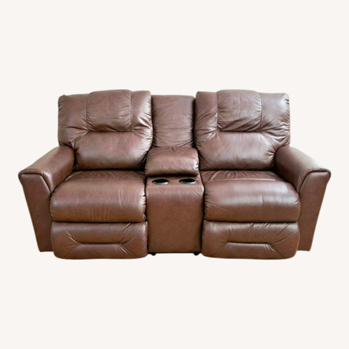 Used La-Z-Boy Dark Brown Leather 2 Seater Sofa for sale on AptDeco