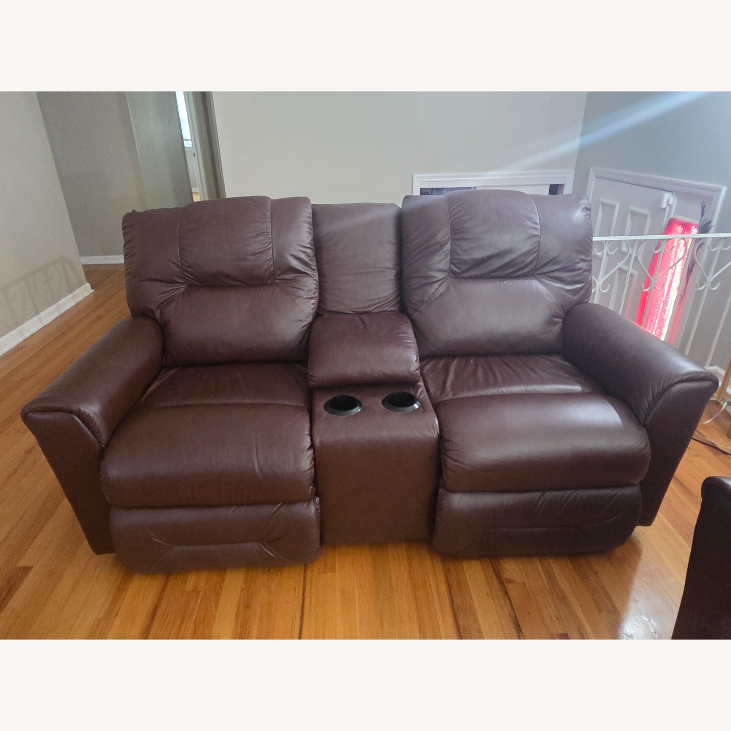 La-Z-Boy Dark Brown Leather 2 Seater Sofa - image-1