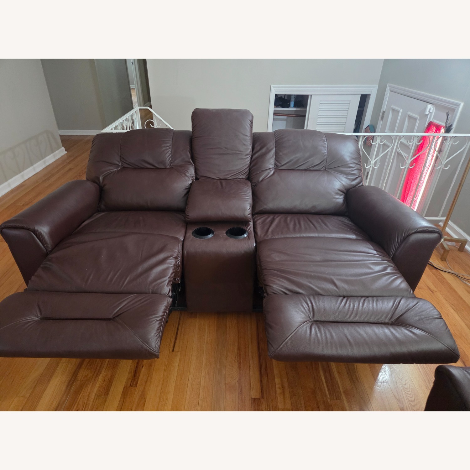 La-Z-Boy Dark Brown Leather 2 Seater Sofa - image-2