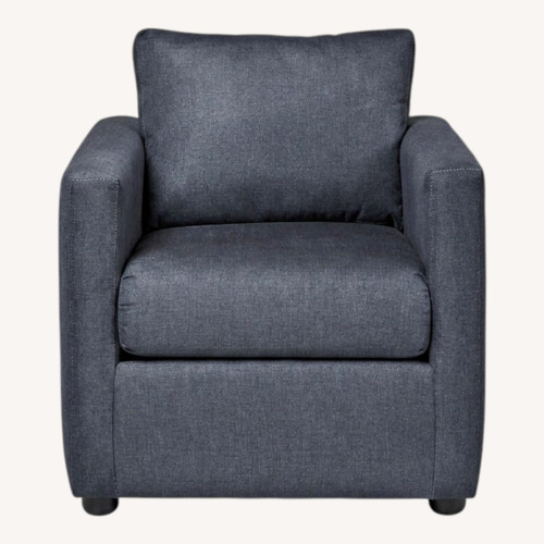 Used Cort Furniture Levi Blue Fabric Armchair for sale on AptDeco