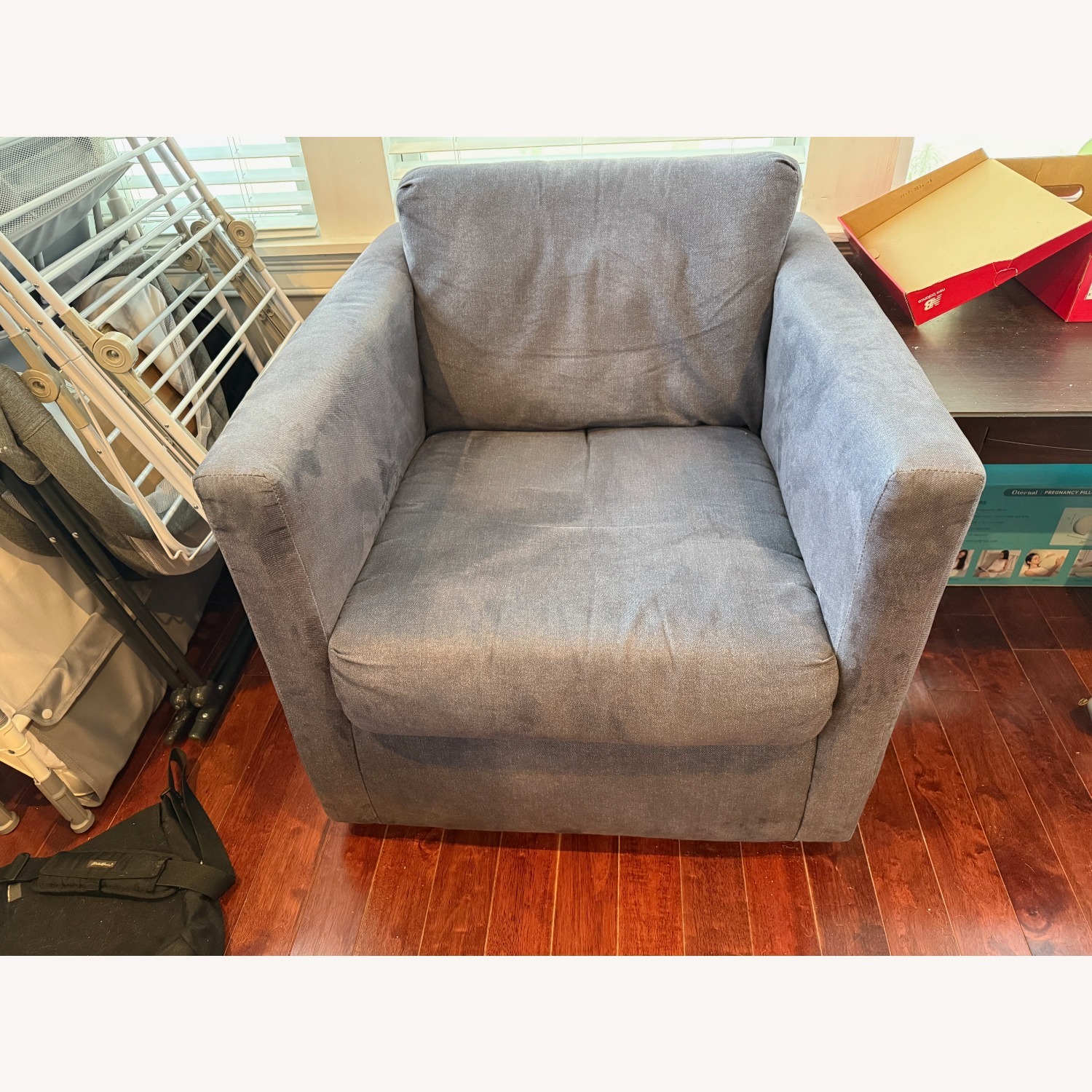 Cort Furniture Levi Blue Fabric Armchair - image-2