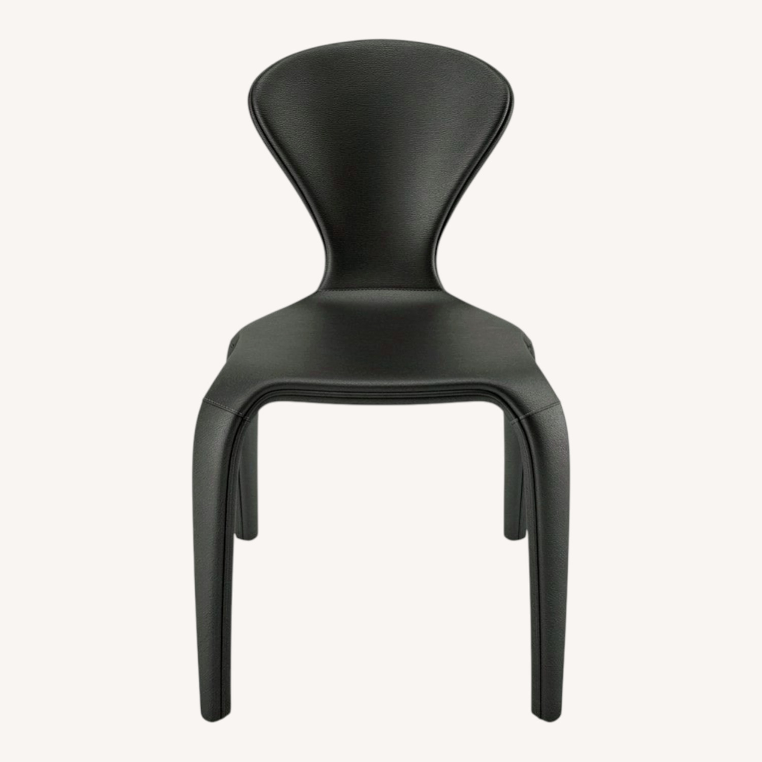 Roche Bobois Marylin Black Leather Dining Chairs - image-0