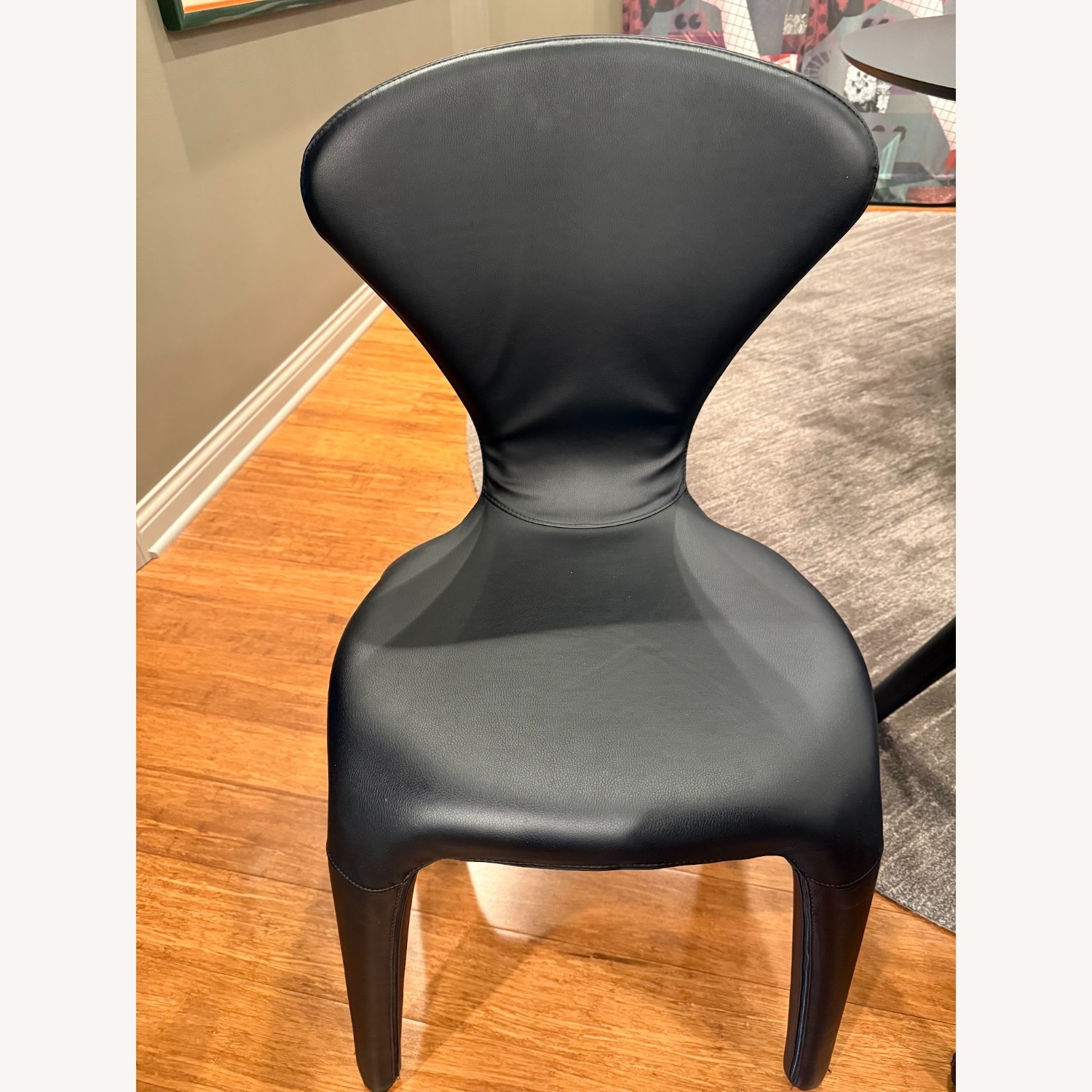 Roche Bobois Marylin Black Leather Dining Chairs - image-2